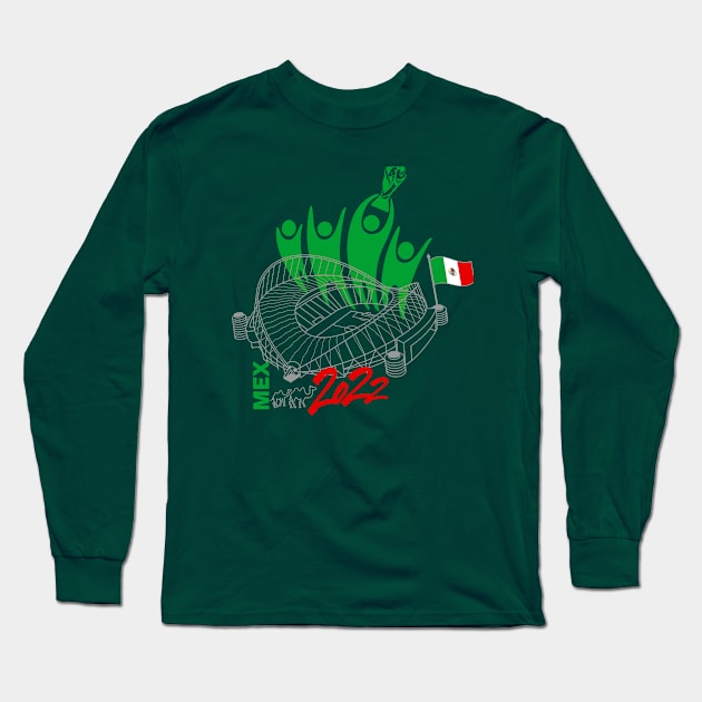 Mexico World Cup Soccer 2022 Long Sleeve T-Shirt by DesignOfNations